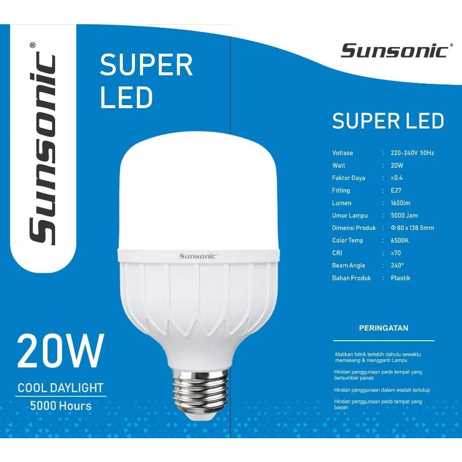 SUNSONIC Super LED Lampu Kapsul 5W 10W 15W 20W 30W - 5 - 30 Watt Cahaya Putih