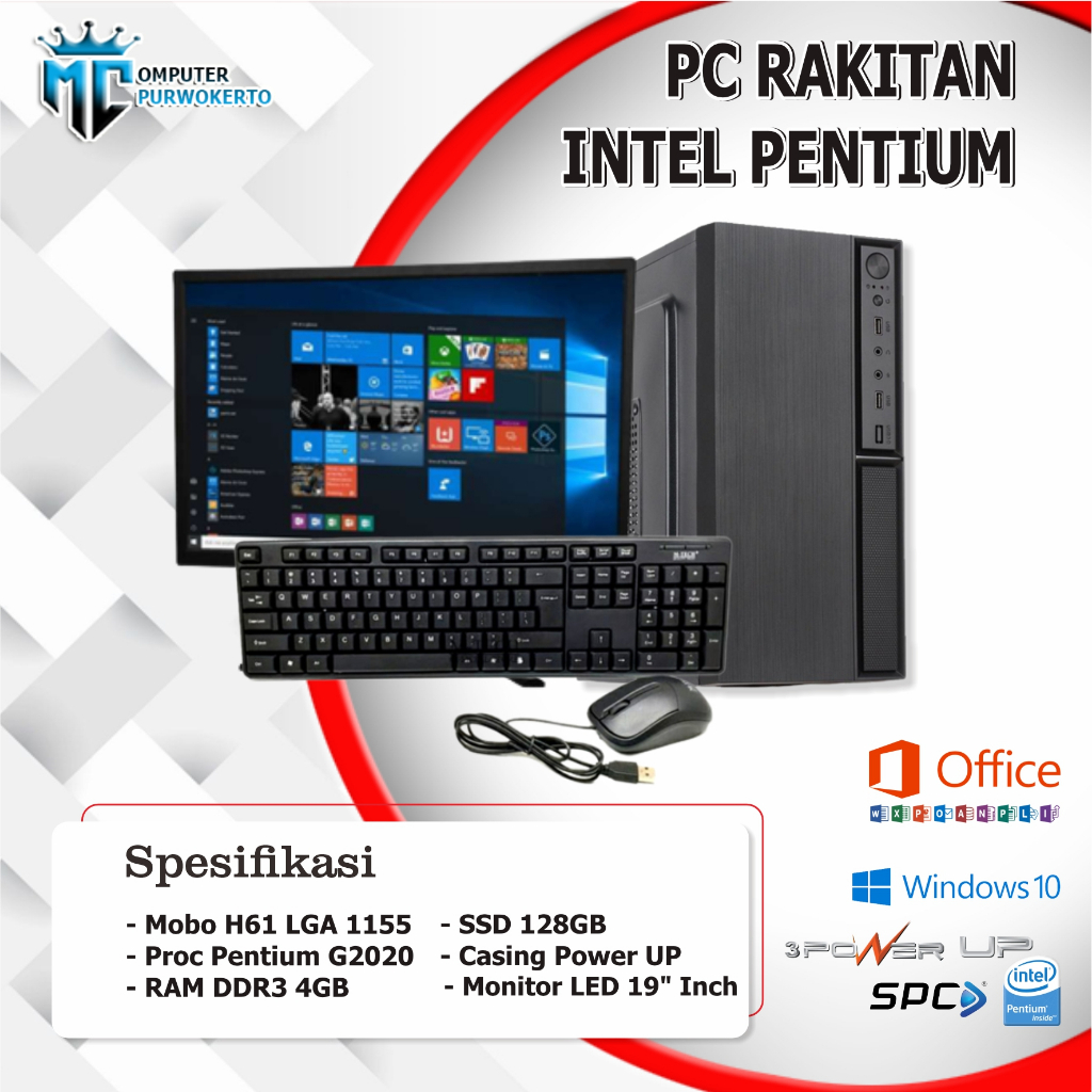 PC Rakitan Kantor/Admin Intel Pentium Lengkap Siap Pakai Bergaransi