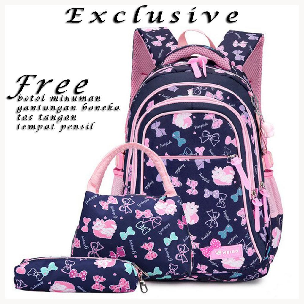 Polo Trands Liscio SE 12619 Tas Ransel Sekolah Anak Tas Travelling gratis botol dan boneka