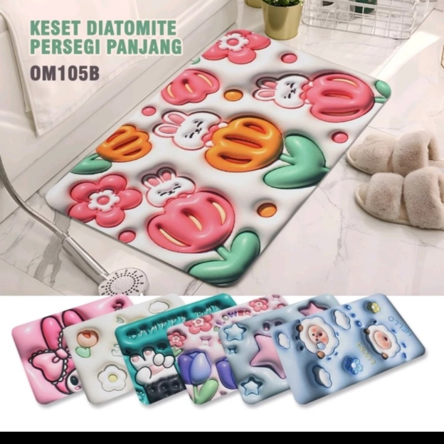 Keset Kaki Diatomite 3D Anti Slip Lantai Karpet Dapur Rumah Tangga New