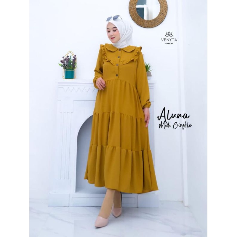 ALUNA MIDI DRESS BRAND VENYTA//ALUNA MIDI DRESS POLOS