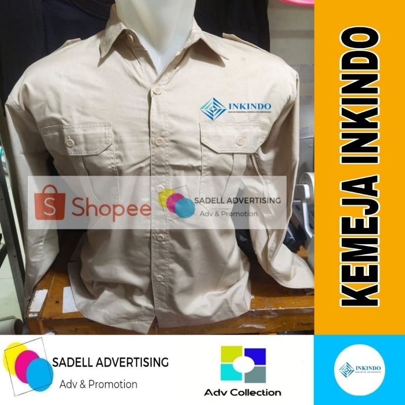 Kemeja INKINDO Seragam PDH INKINDO Cream Lengan Panjang Pria Bordir
