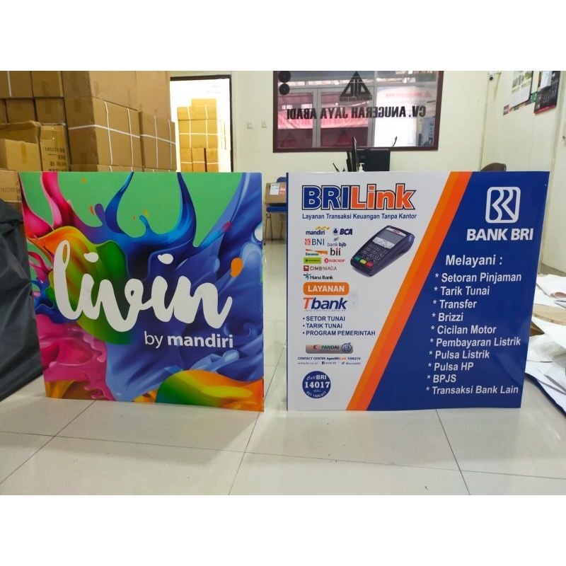 

STIKER LIVIN BANK MANDIRI & BANK BRILINK HANYA STIKER