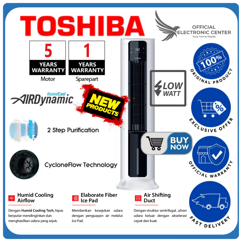 TOSHIBA AIR COOLER 7L F-AEZ80ID AEZ80 ID LED DISPLAY TOUCH KEY PRESS AIR COOLERS TOSHIBA TOWER AIR C