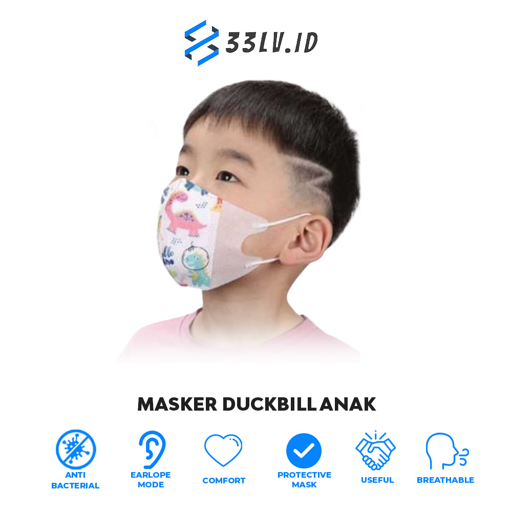 【33LV.ID】Masker Duckbill Anak 3D Mask / Karakter Anak Perempuan / Laki-laki 5 Variasi Mix Isi 50PCS