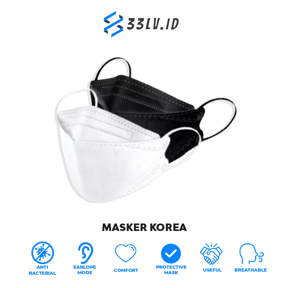 【33LV.ID】2 Model Masker Korea 4ply 1Pack Isi 10 PCS KF94/KN-95 Protective Mask Masker EVO