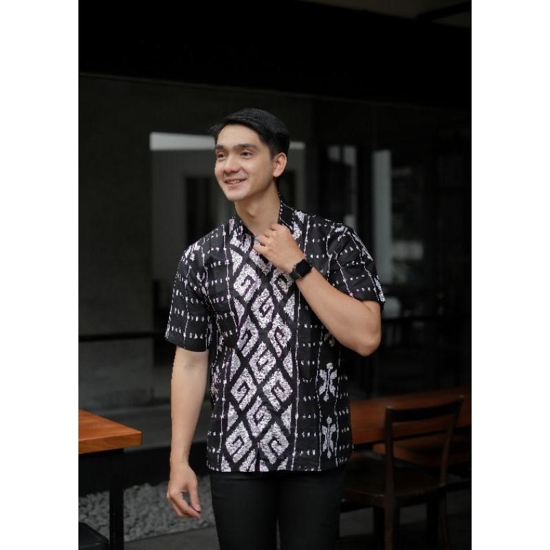 BSWART Batik HRB026 Kenongo Hem Pendek Padi Pekalongan M L XL Batik Pria MURAH Modern Grosir