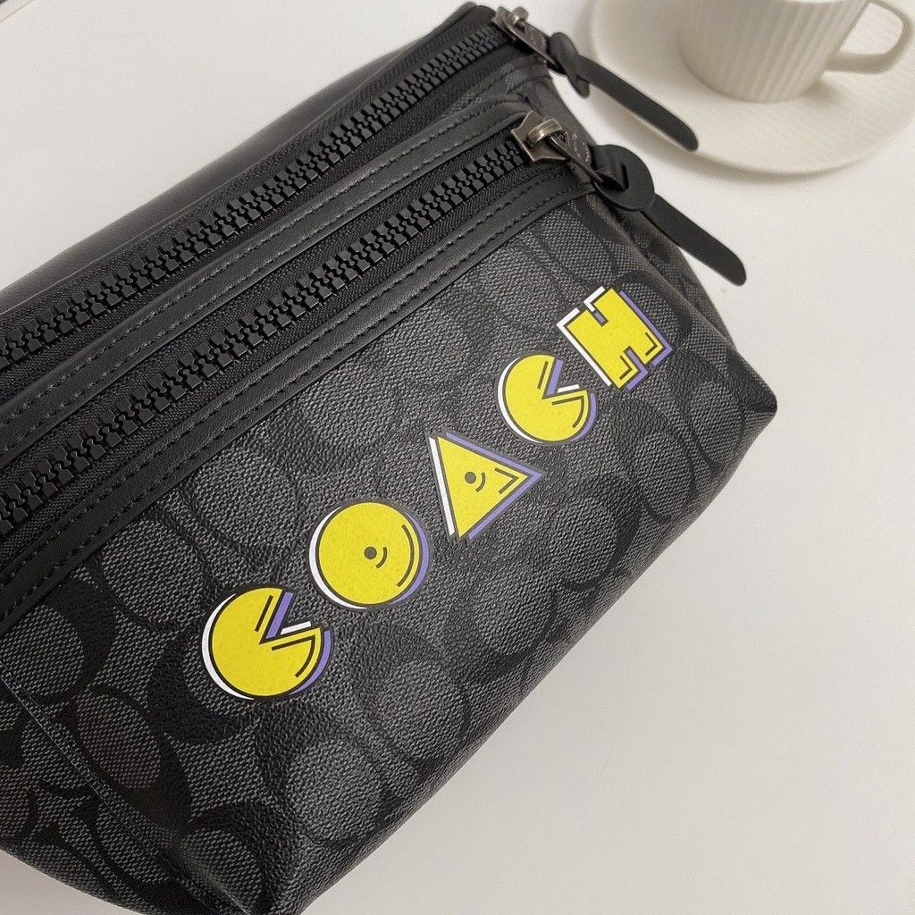 Coach Rivington Belt Man waistbag Bag Signature Canvas With Rexy Tas pinggsng pria F78777 F69303 75591 F75761 F69305 F640345