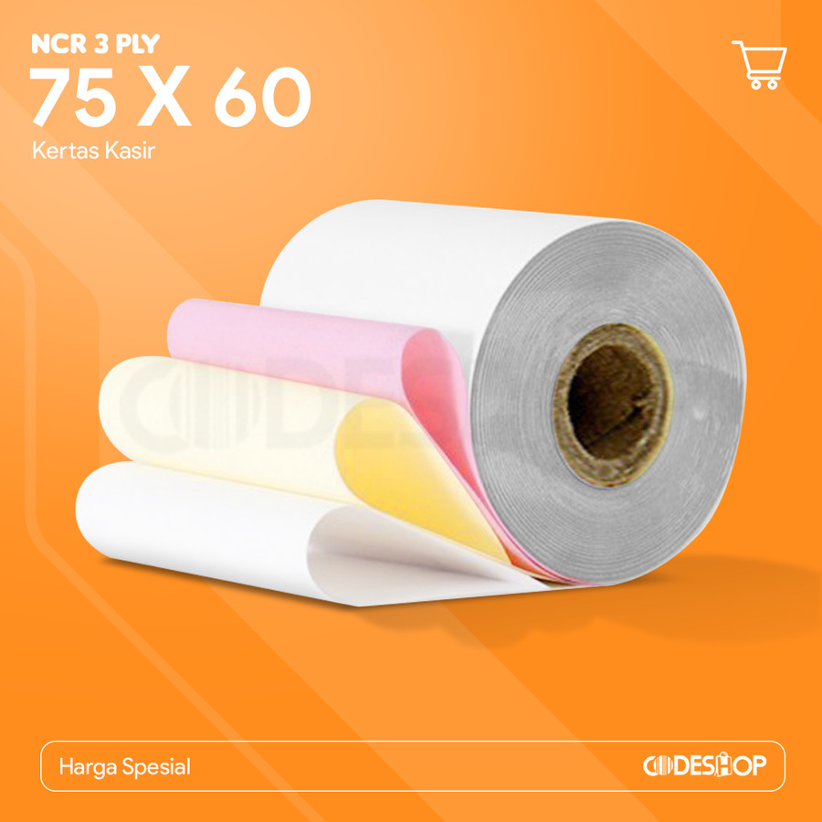 

Codeshop Kertas NCR 3 Ply 75x60mm HVS 1 Roll Struk Putih Dot Matrix