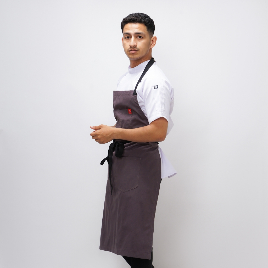 FK - Apron masak koki Baggio Terbau Cotton Grey