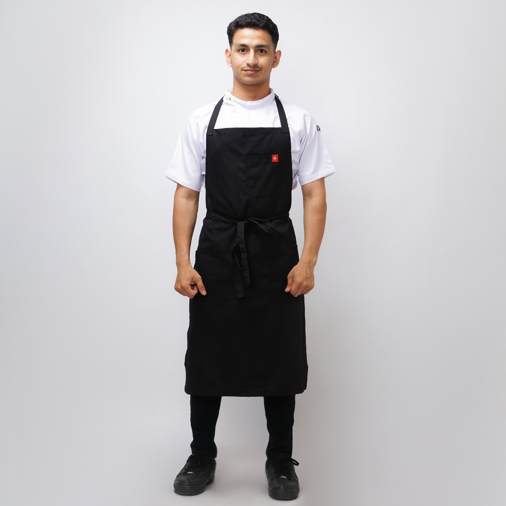 FK - Maggio Chef Apron Celemek Hitam Unisex Barista Waiter Approne Masak Koki Cheff