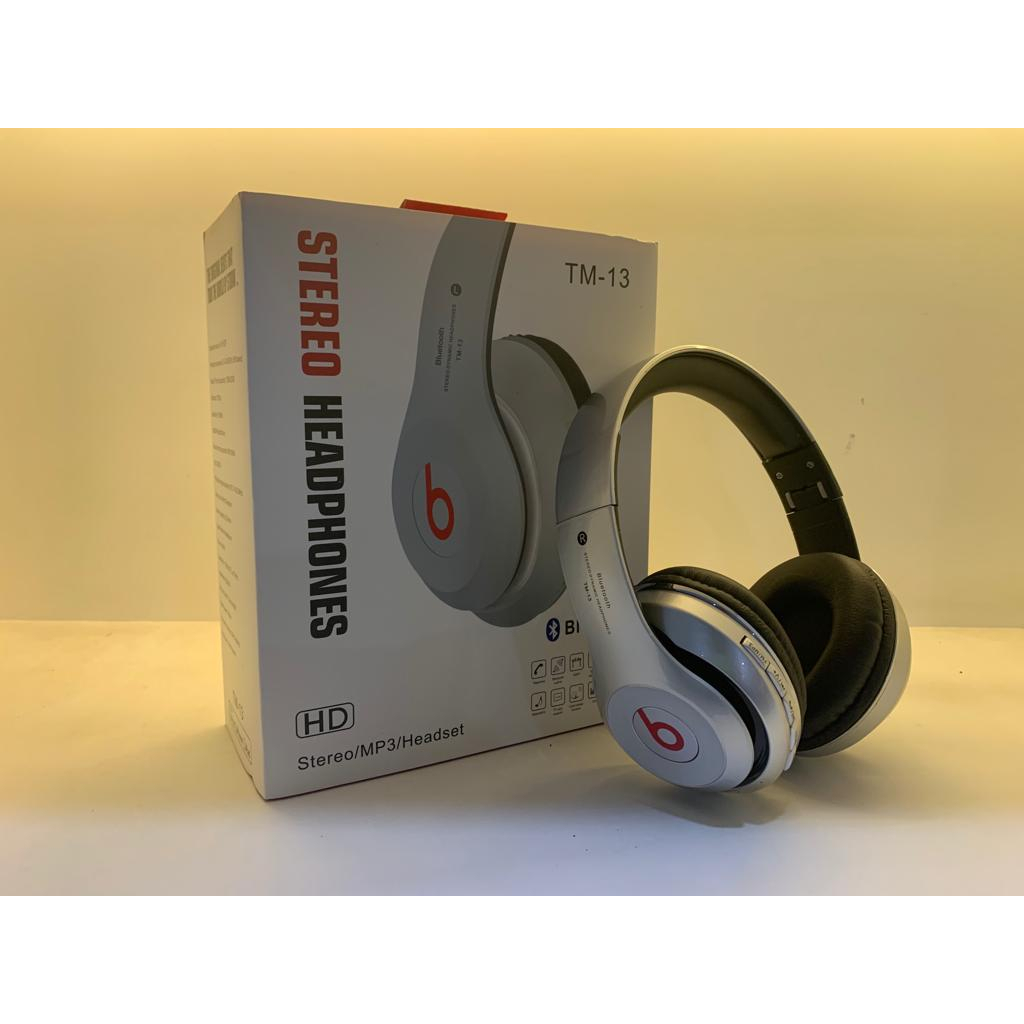 terbaru HEADPHONE/HEADSET WIRELESS STEREO TM-13 SUARA JERNIH