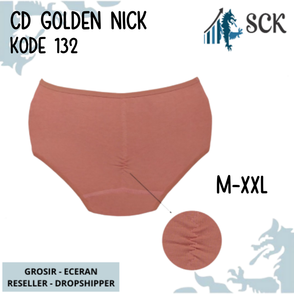 [ISI 1] CD Wanita GOLDEN NICK 132 Warna Gelap Jahitan Belakang ZigZag