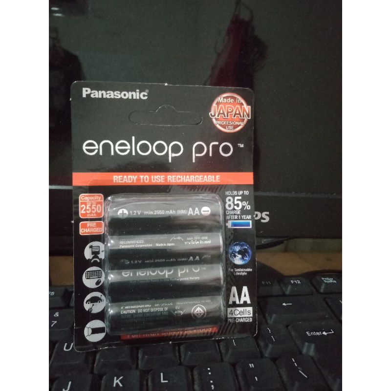 BATERAI PANASONIIC ISI ULANG RECHARGEABLE ENELOOP PRO AA ISI 4 2550MAH BATERE BATTERY