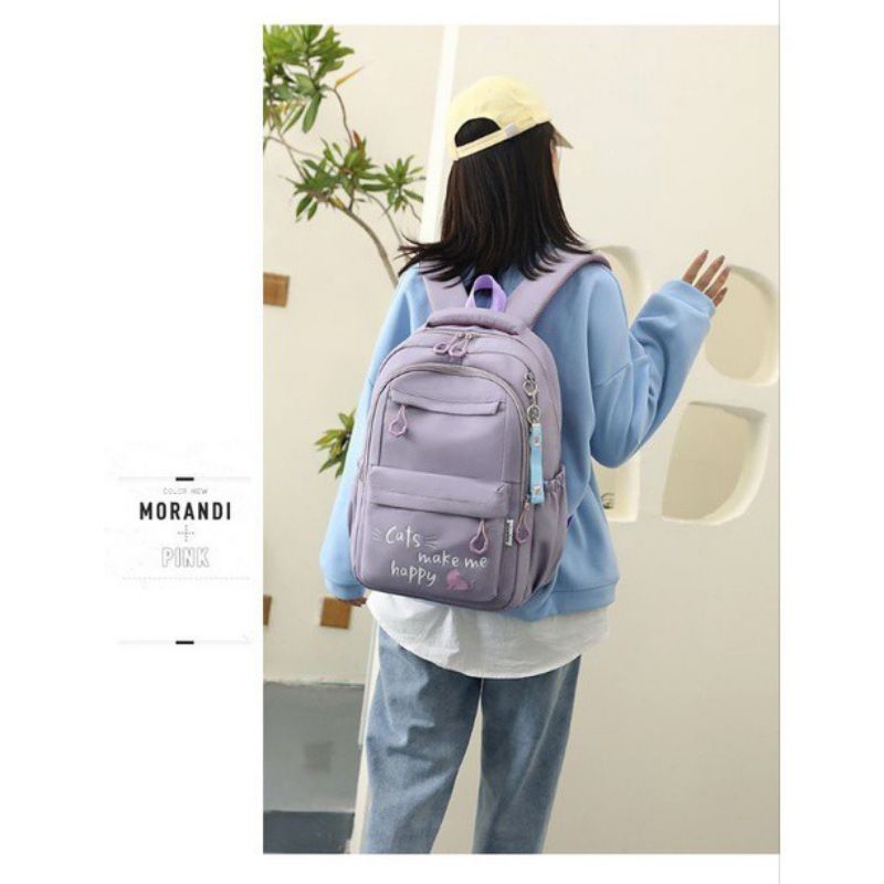 Baru Populer Tas Ransel sekolah Tas Ransel Korea terbaru 2023 SD SMP SMA CAT MAKE MEHAPPY