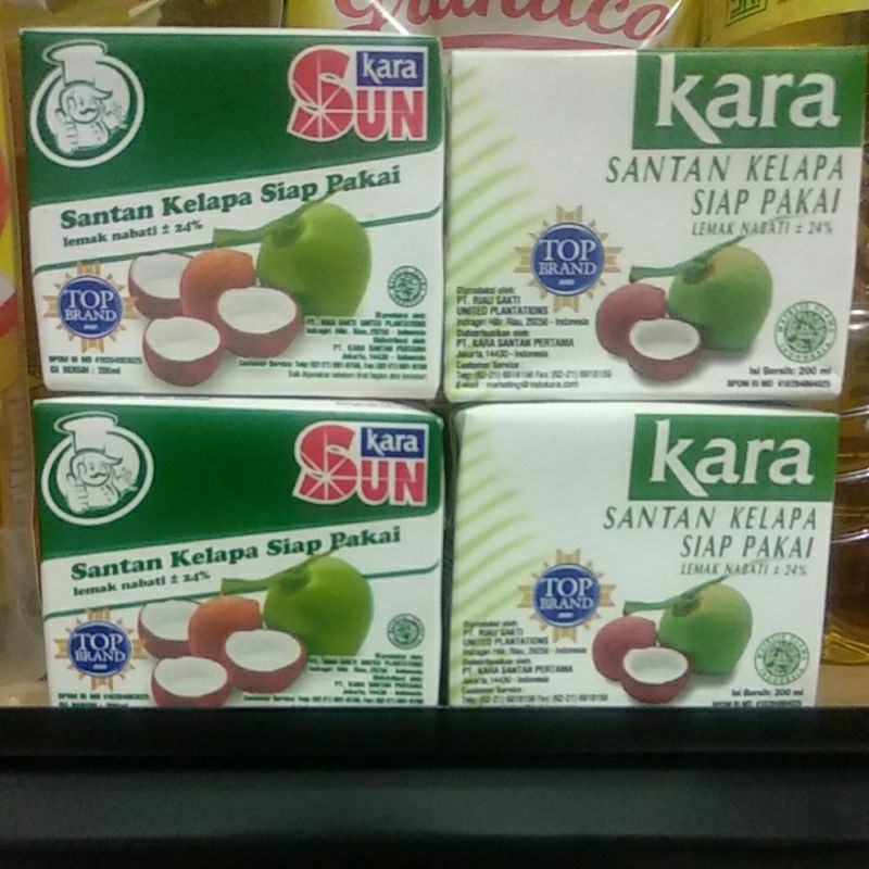 

santan kelapa siap pakai kara sun kara Ukuran 200ml