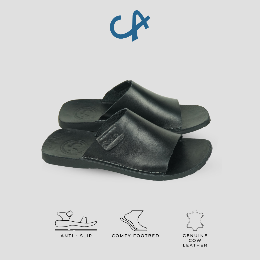 Sandal Pria Kulit Slide Cloka Pazella Genuine Leather