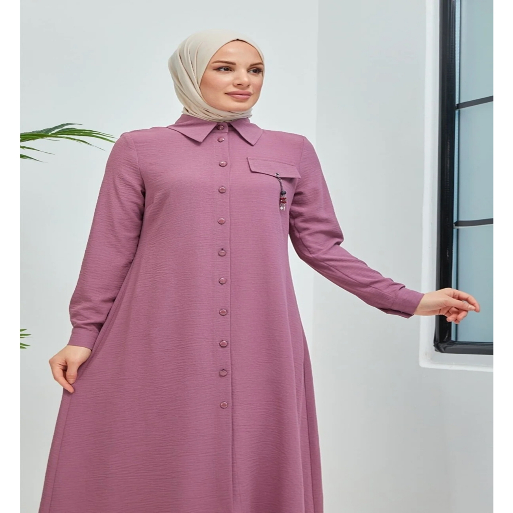 Kemeja Tunik Polos Elagant / Baju Atasan Polos Wanita Terbaru Kekinian Trend 2023 Long Tunik