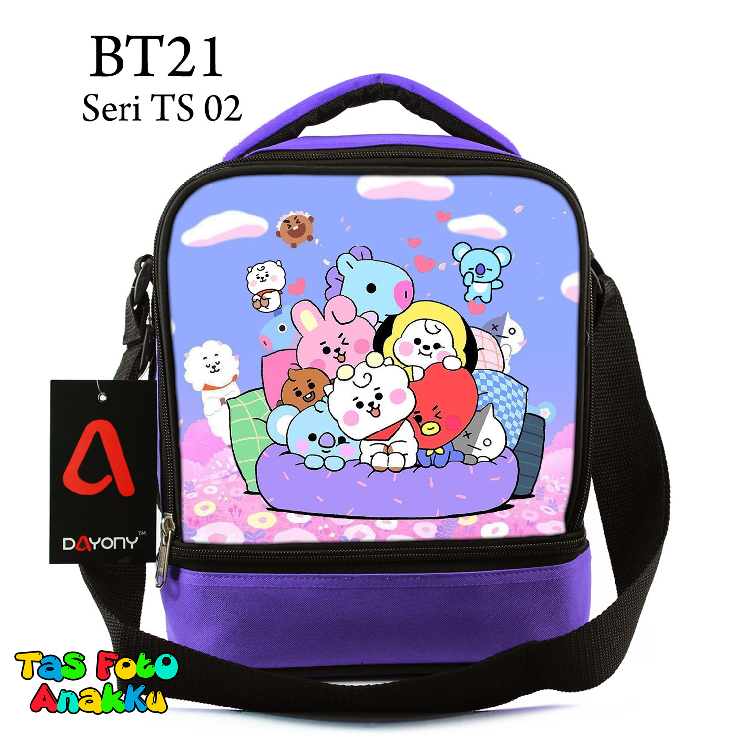 Tas Bekal Makanan Lapisan Alumuniumfoil Lunch Bag Anak Perempuan Karakter BTS Seri TS 02 Tas Foto An