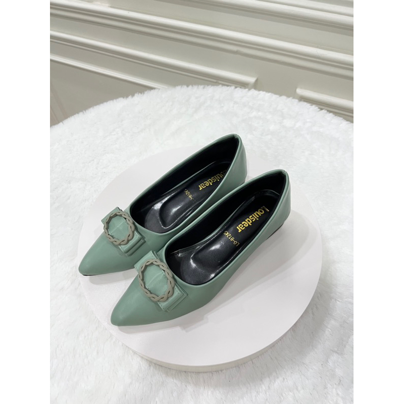 sepatu flat shoes wanita terbaru kekinian LOUISDEAR bahan dove tapak 2 cm B77