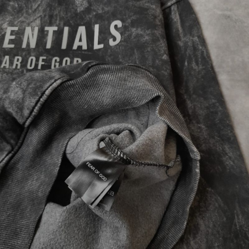 HOODIE JAKET SWEATER ESSENTIALS FEAR OF GOD SANDWASH FULLTAG &amp; LABEL