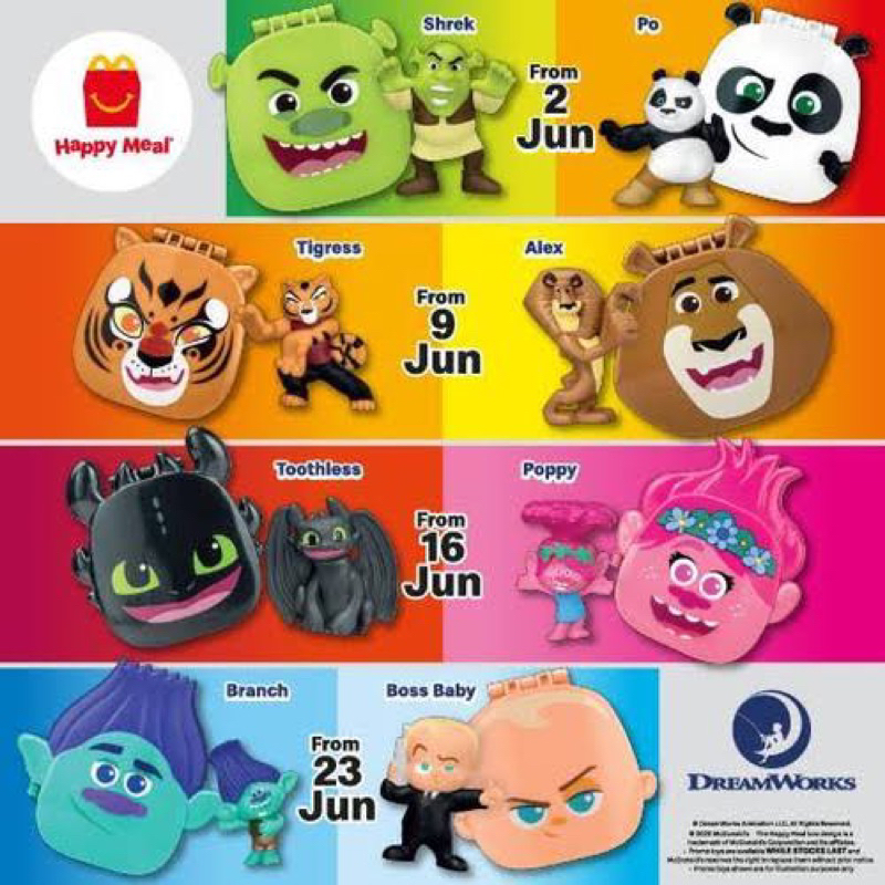 Mainan Dreamworks (Figure Baby Boss, Kungfu Panda, Trolls, Shrek, Toothless)