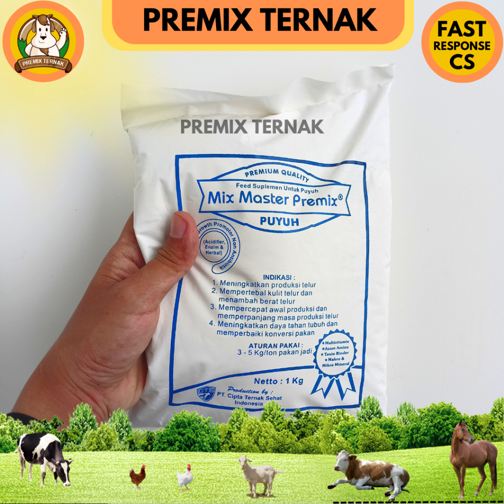 MIX MASTER PREMIX PUYUH 1 kg - Suplemen Pakan Pemacu Produksi Telur Untuk Puyuh