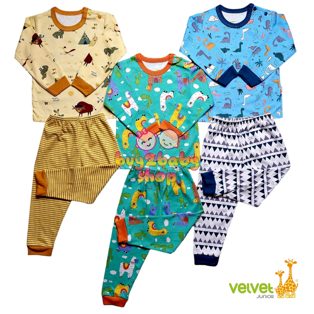 Velvet Junior terbaru baju anak setelan kaos panjang celana panjang 1 setelan