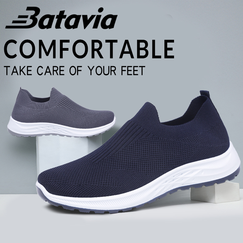 Batavia krugeer Sepatu Pria Sneakers Slip On Kasual dan Sporty original 100% Fashion Cowok Sepatu Full sekolah sepatu cowo sepatu pria sepatu pria ringan import B32