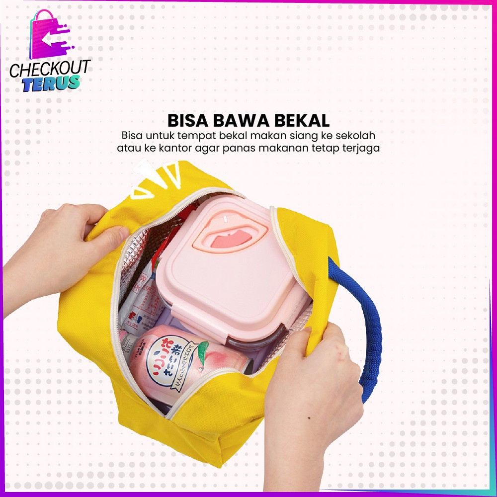 CT T45 Tas Bekal Makanan Karakter Bebek Serbaguna Travel Lunch Bag Dewasa dan Anak Sekolah Cooler Bag Tempat Bekal