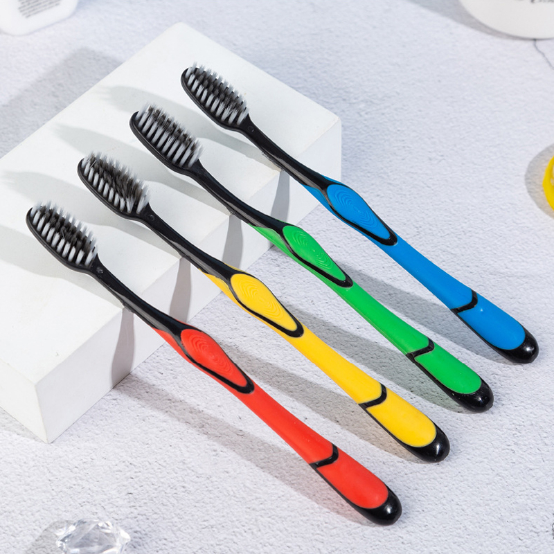 Bambu arang nano rambut halus sikat gigi bulu lembut 4 warna hadiah acak