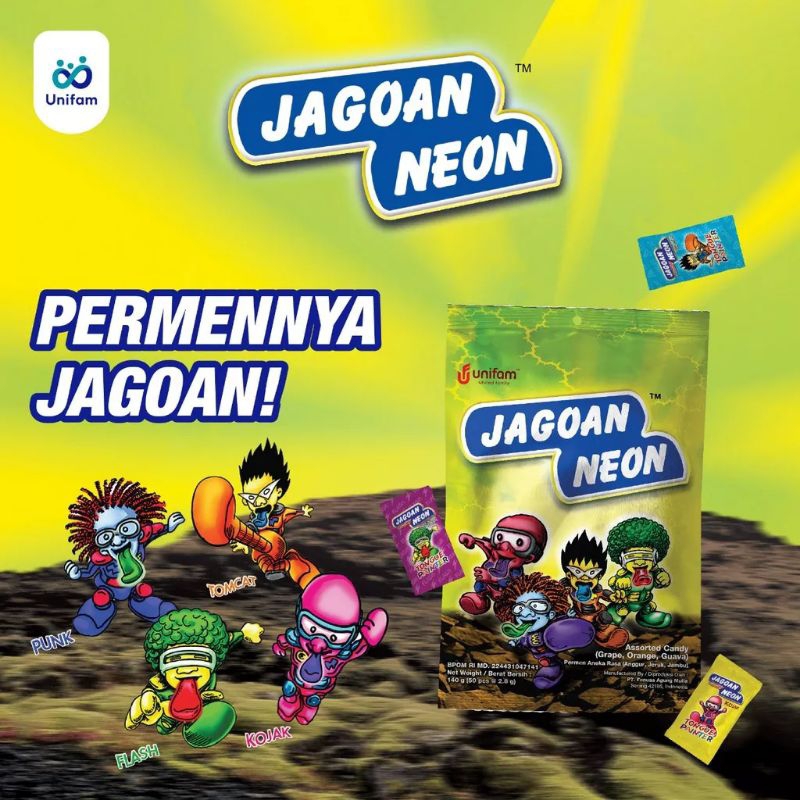 

Permen JAGOAN NEON (kemasan bag dan renceng)