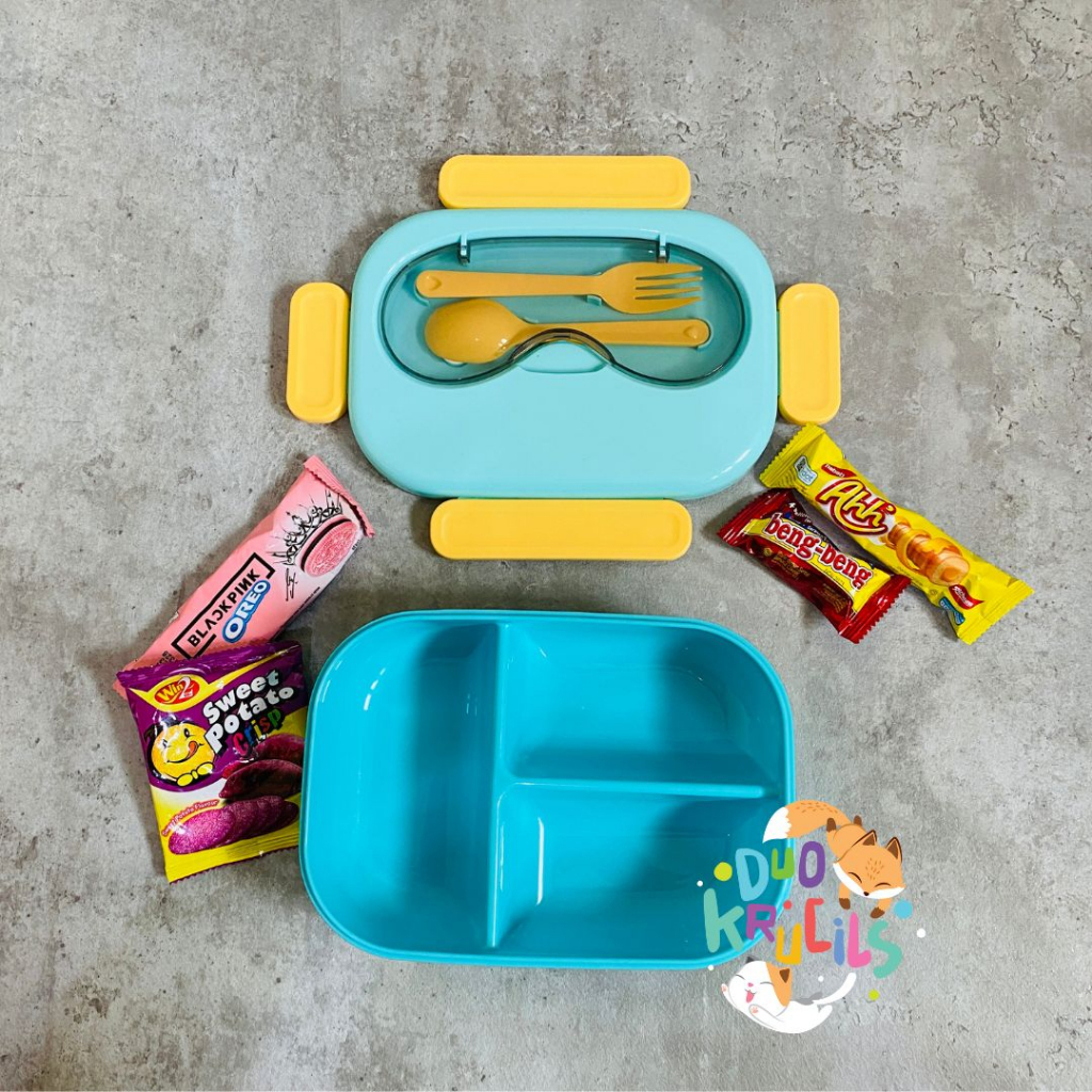 Tempat bekal kotak makan anak sekolah bentuk bulat kacamata