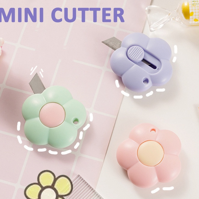 MARKETBIX Cutter Mini Lucu Pisau Silet Pemotong Kertas Model Cloud Awan Paw Flower