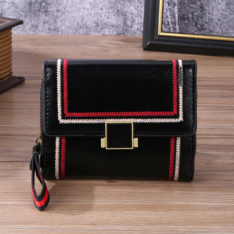 DOMPET LIPAT WANITA KECIL IMPORT KULIT HITAM CYBELA WA695B5 MINI SLOT KARTU RESLETING KOIN PENDEK REMAJA KOREA KEKINIAN LUCU MURAH SIMPLE BRANDED BATAM PREMIUM CEWEK