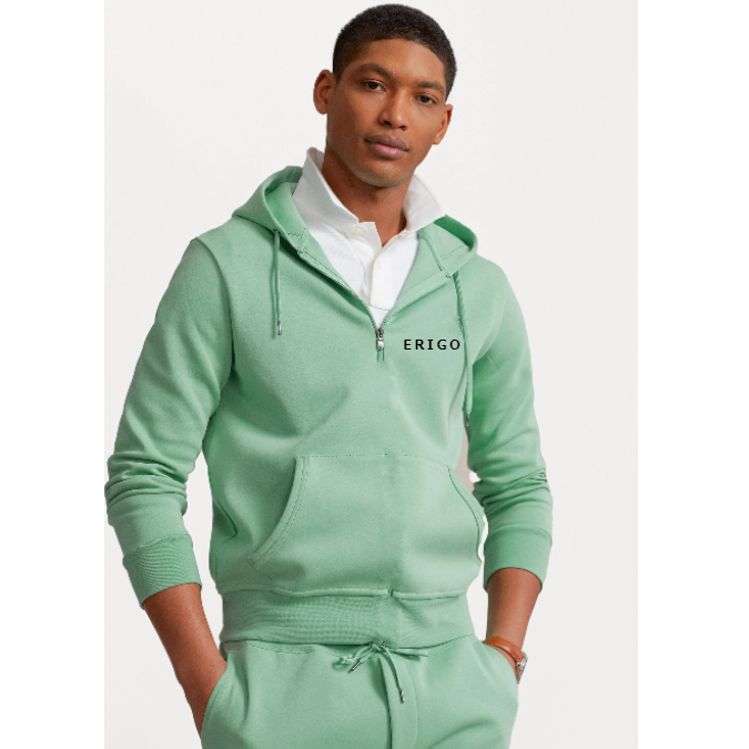 Hoodie Half Zipper Logo Simple Print Erigo Mint | Jaket Hoodie Terbaru Bahan Tebal Fleece | Sweter Murah