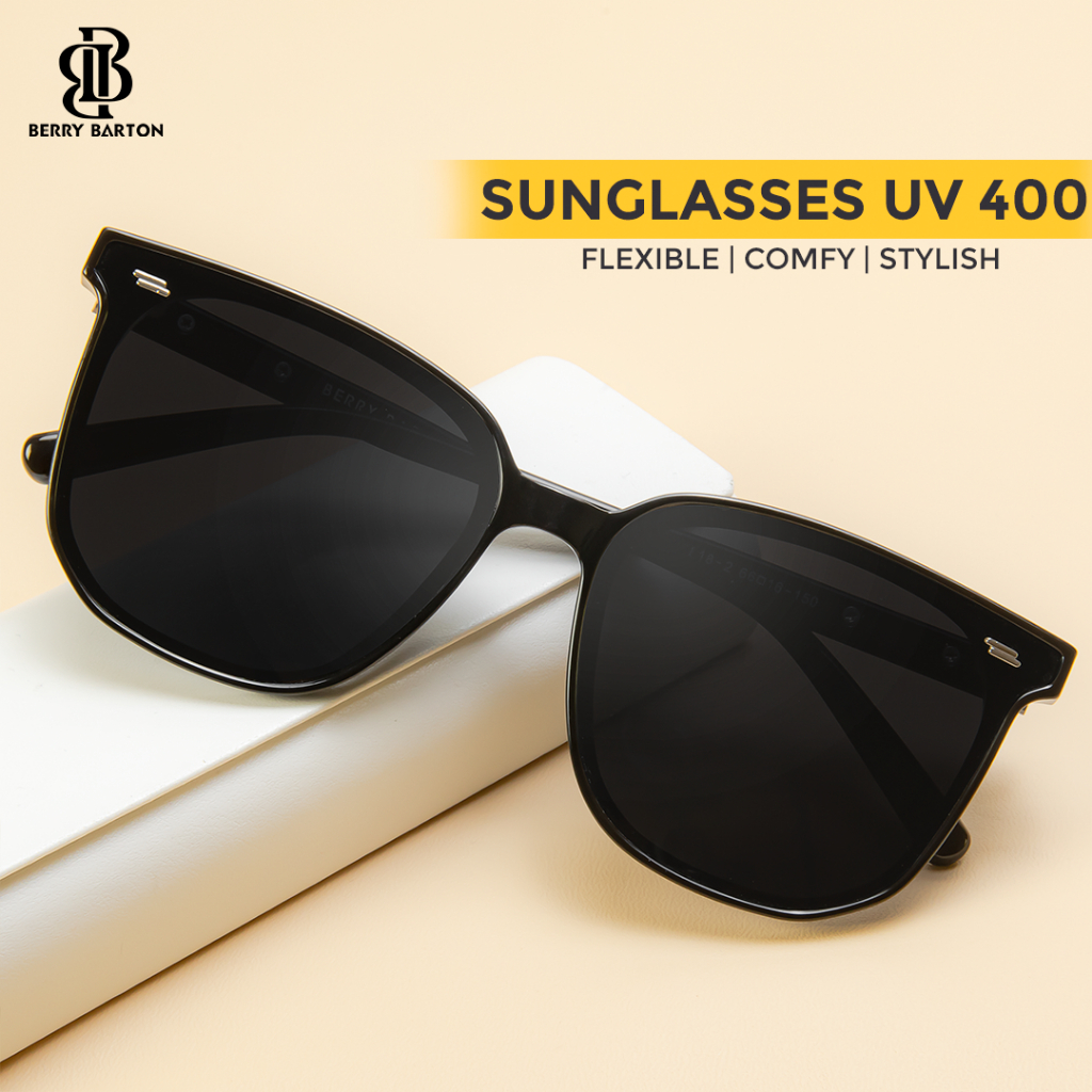Berrybarton - Kacamata Hitam Classic Square Sunglasses TR Anti UV400 818-2