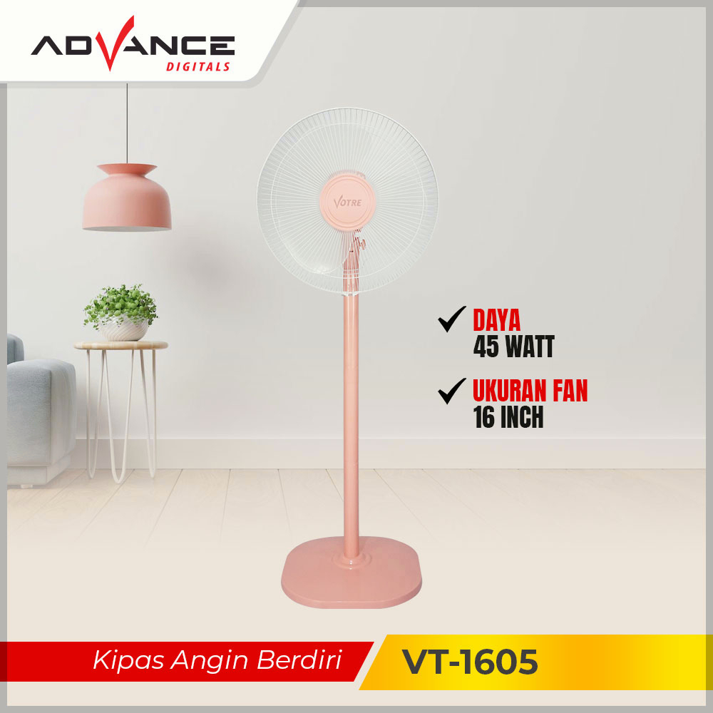 Ready Stock Advance Kipas Angin Berdiri Stand Fan VT1605 Votre 16 inch Garansi Resmi 1 Tahun