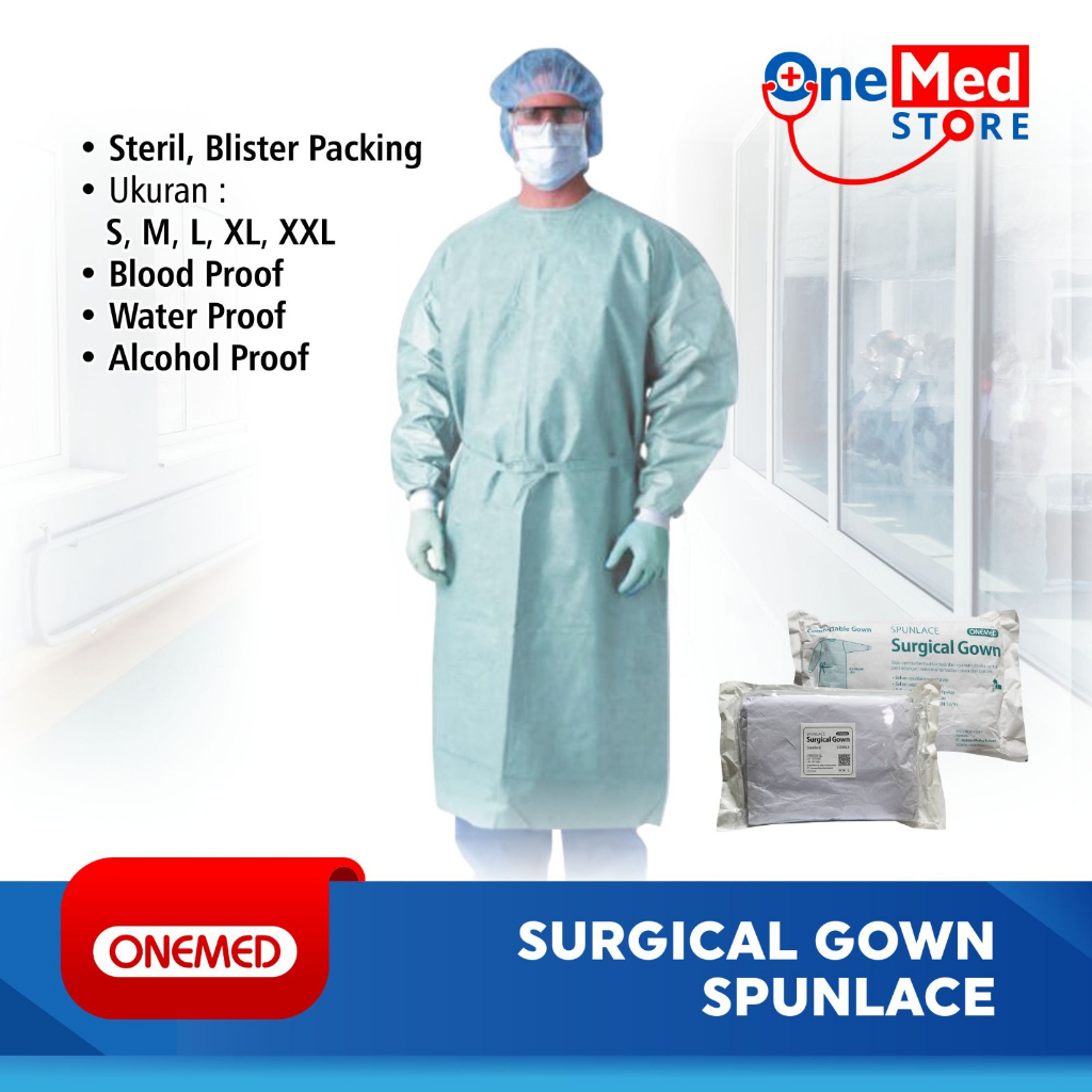 Baju Operasi Surgical Gown Spunlace OneMed