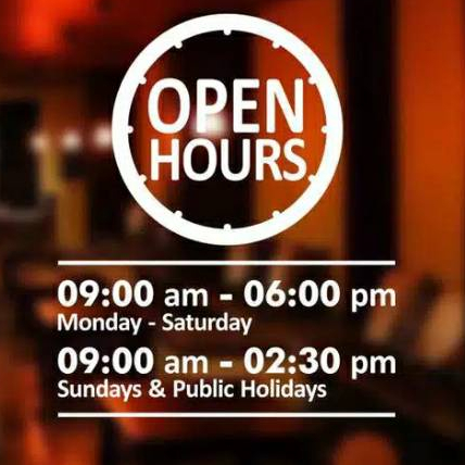 stiker cuting jam buka operasional toko