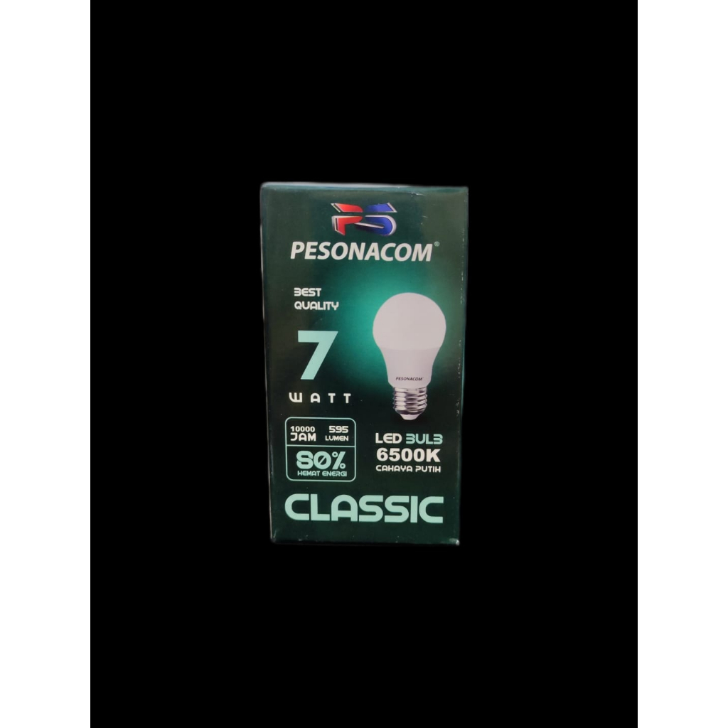 (BISA COD) LAMPU BOHLAM PESONACOM CLASSIC LED BULB 7W 7 Watt CAHAYA PUTIH 6500K Cool Daylight