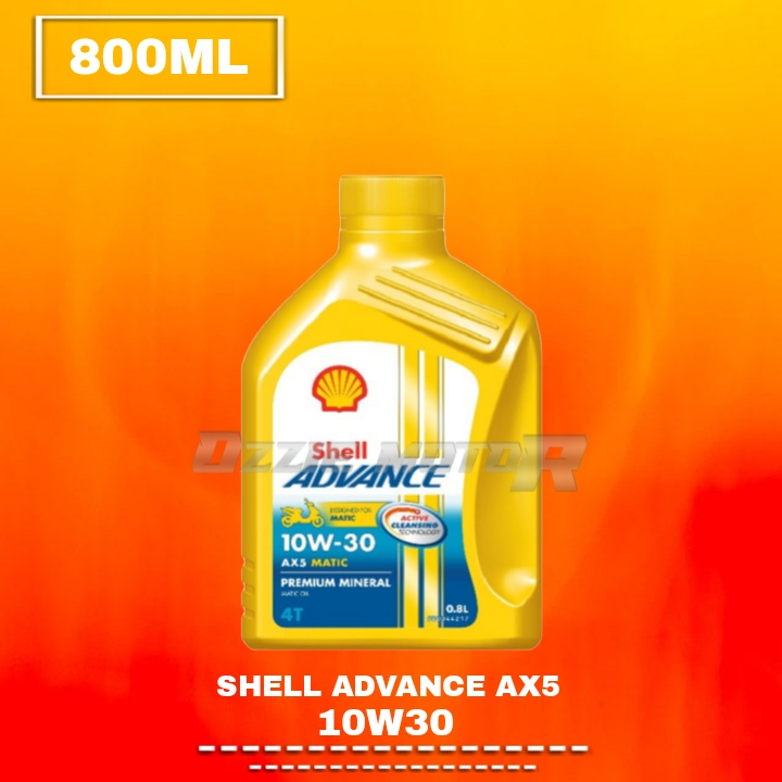 Shell Advance AX5 Scooter 10W-30 10W/30 20W-40 20W/40 MB 800ml 4T Oli mesin matic Varian