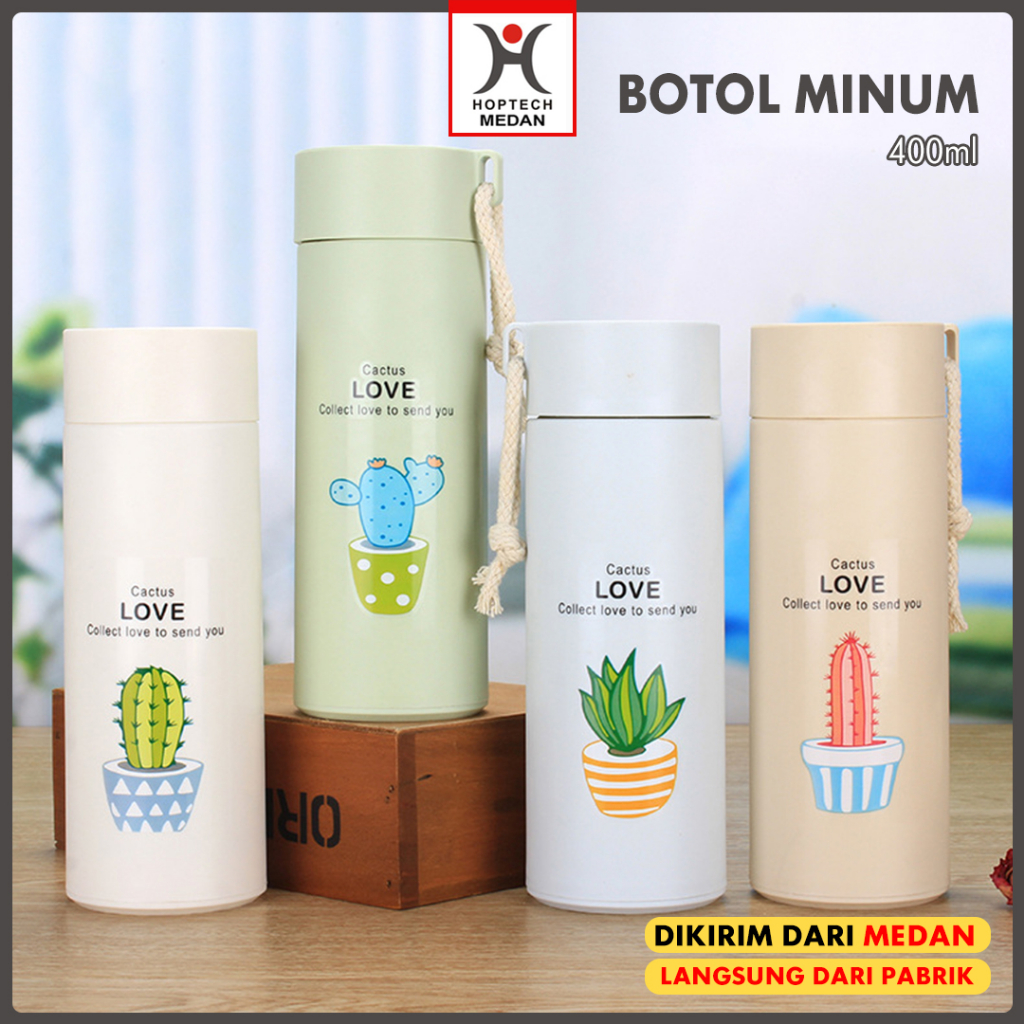 Botol Minum Kaktus I My Bottle Kaca Tumbler I Termos Minum Model Kaktus Unik I BPA FREE 400ml