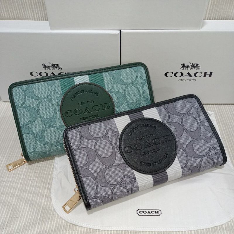 NEW !! Dompet C0ACH Dempsey Signature large with box