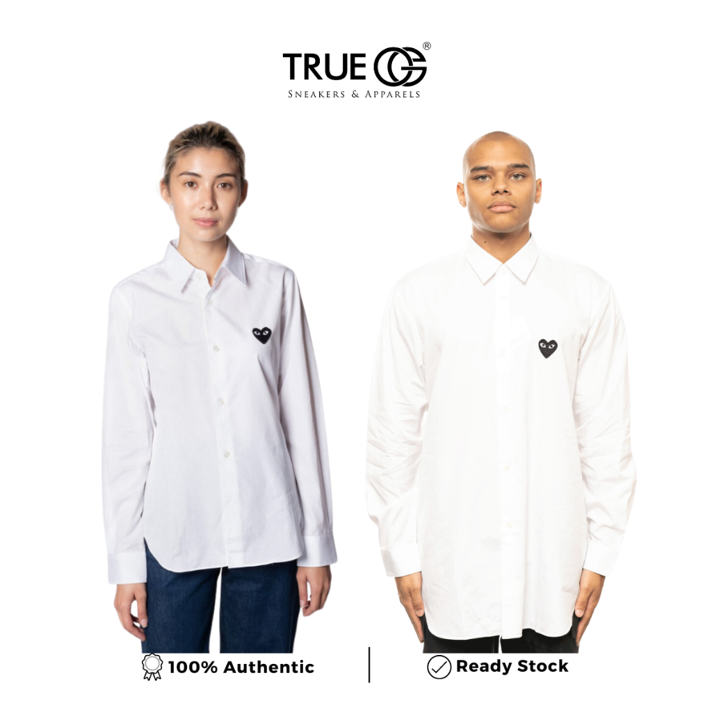 Comme De Garcons CDG Play Black  Shirt White (kemeja) Authentic