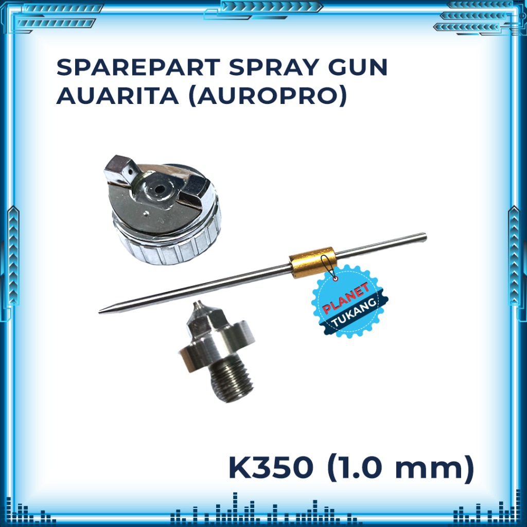 Set Nozzle Sparepart Spraygun K350 1 mm Fluid Nozzle Set