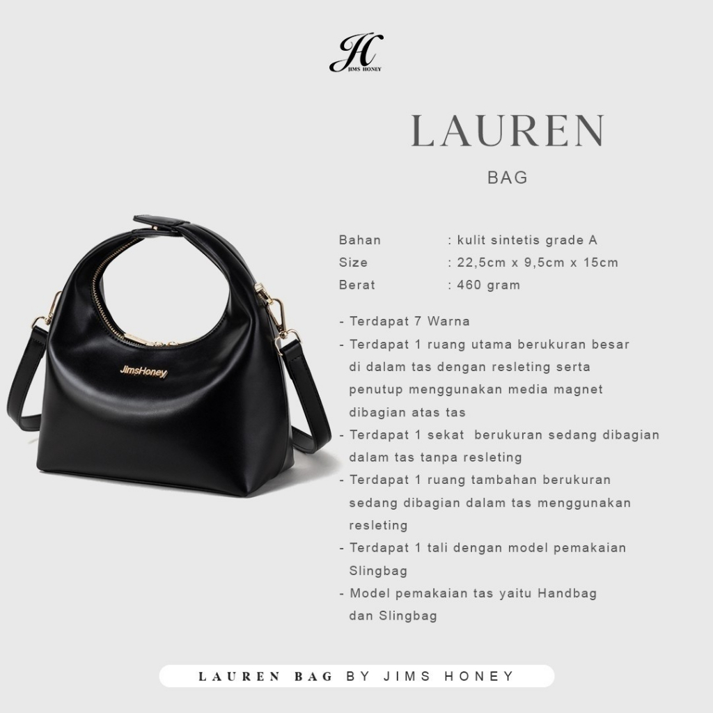 JIMS HONEY LAUREN BAG TAS TANGAN WANITA TAS SELEMPANG WANITA IMPORT ORI JH BERKUALITAS MURAH FASHIONABLE