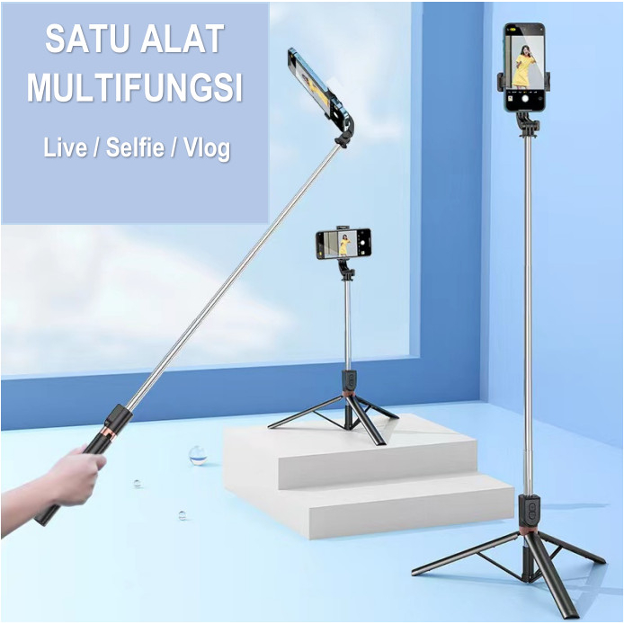 Tongsis Y17 Tripod Bluetooth 3 in 1 Selfie Stick Tripod 170CM 1.7 Meter