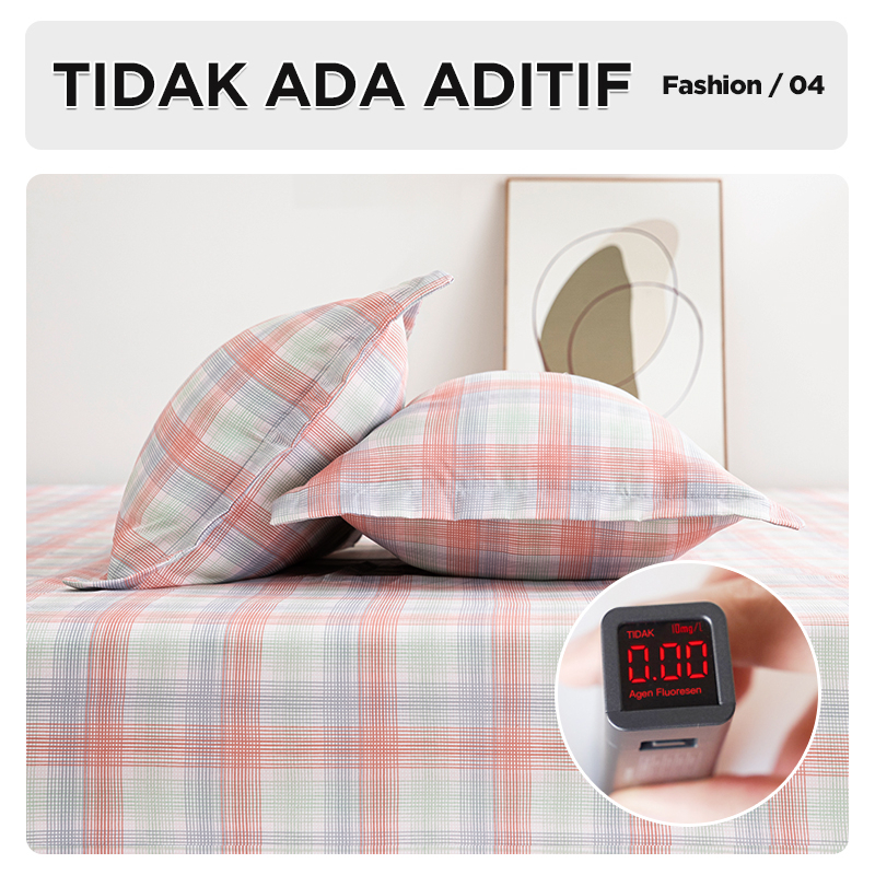 Sprei Aesthetic Motif Kotak-Kotak 180x200 Tempat Tidur Sprei Lembut Bahan Poliester Halus