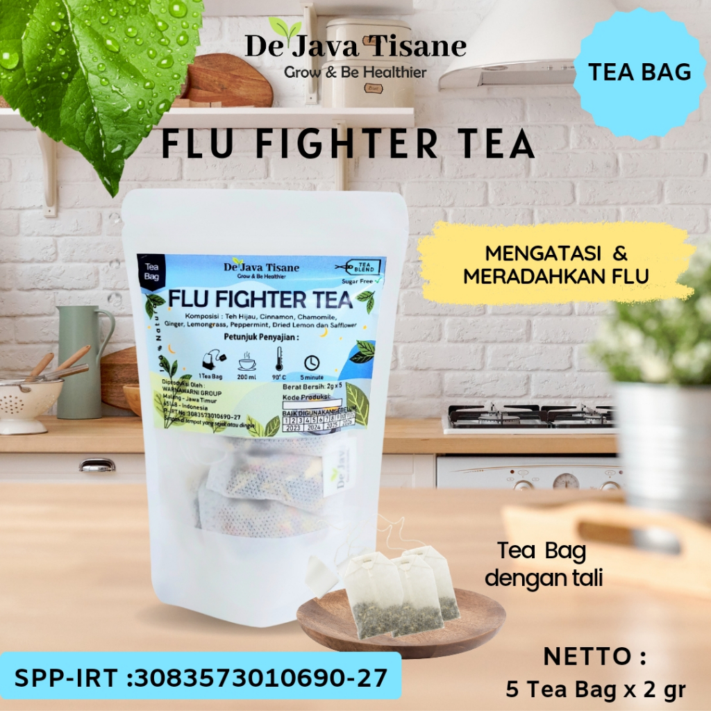 

Dejava Tisane Tea Blend Flu Fighter Tea Teh Untuk Mengatasi Meredahkan Flu Chamomile Teh Hijau Cinnamon Ginger Lemongrass Lemon Safflower